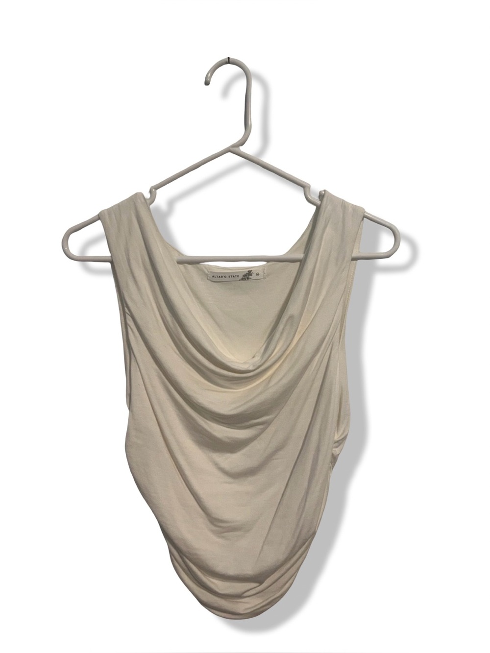 Altar'd State Ivory Draped Cowl Neck Sleeveless Camisole